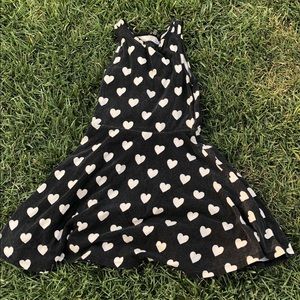 Black dress with white hearts